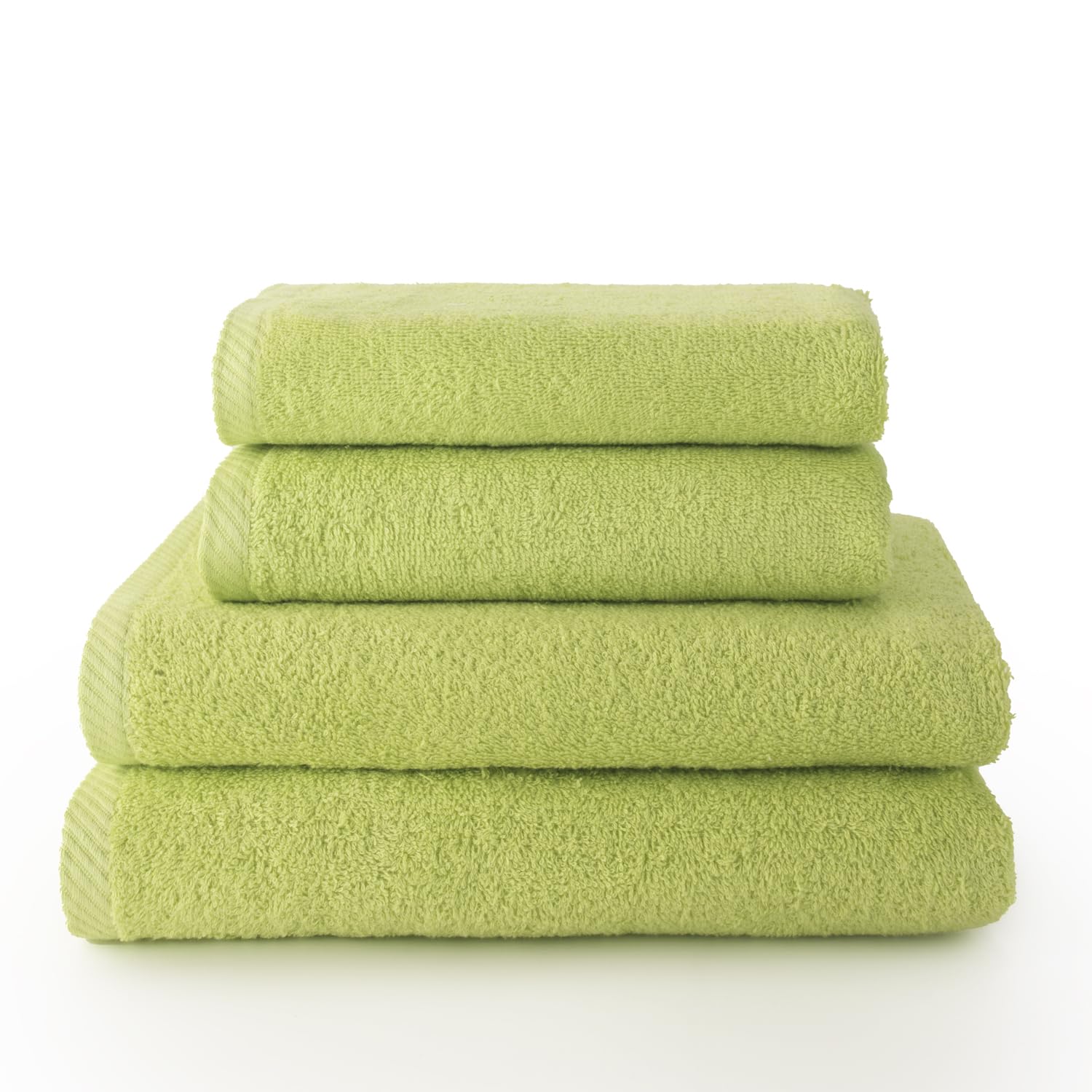 Top Towel - Plus - Large Bath Towels - Bathroom Towels - 2 Hand or Sink Towels + 2 Bath Towels - 100% Cotton - Lime