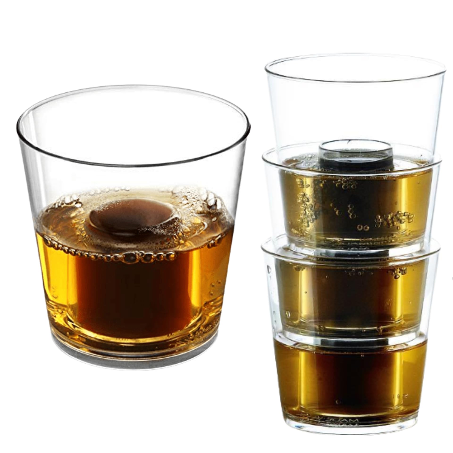 AIOS Unbreakable Polycarbonate Bomb Cups. Capacity 25ml Shot with 100ml Chaser (UKCA Marked). Reusable Jager Bomb Cups (6) (pcbombshots)