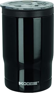 Koozie Stainless Steel Double Wall Vacuum Insulated Triple Can Cooler, Bottle or Tumbler - 12 oz. (Black)