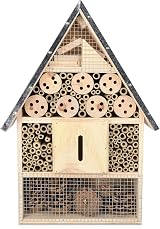 Navaris XL Wooden Insect Hotel - Natural Wood Habitat for Bees & Butterflies view 7