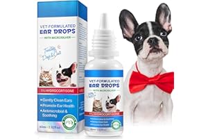 NenMaoKeNu Cat & Dog Ear Infection Treatment Drops, Ear Cleaner to Soothe and Relieve Itchness, with 1% Hydrocortisone for Dog Ear Infections, Prevents Inflammatio, Treats Ear Infections- 2.02 Fl.Oz