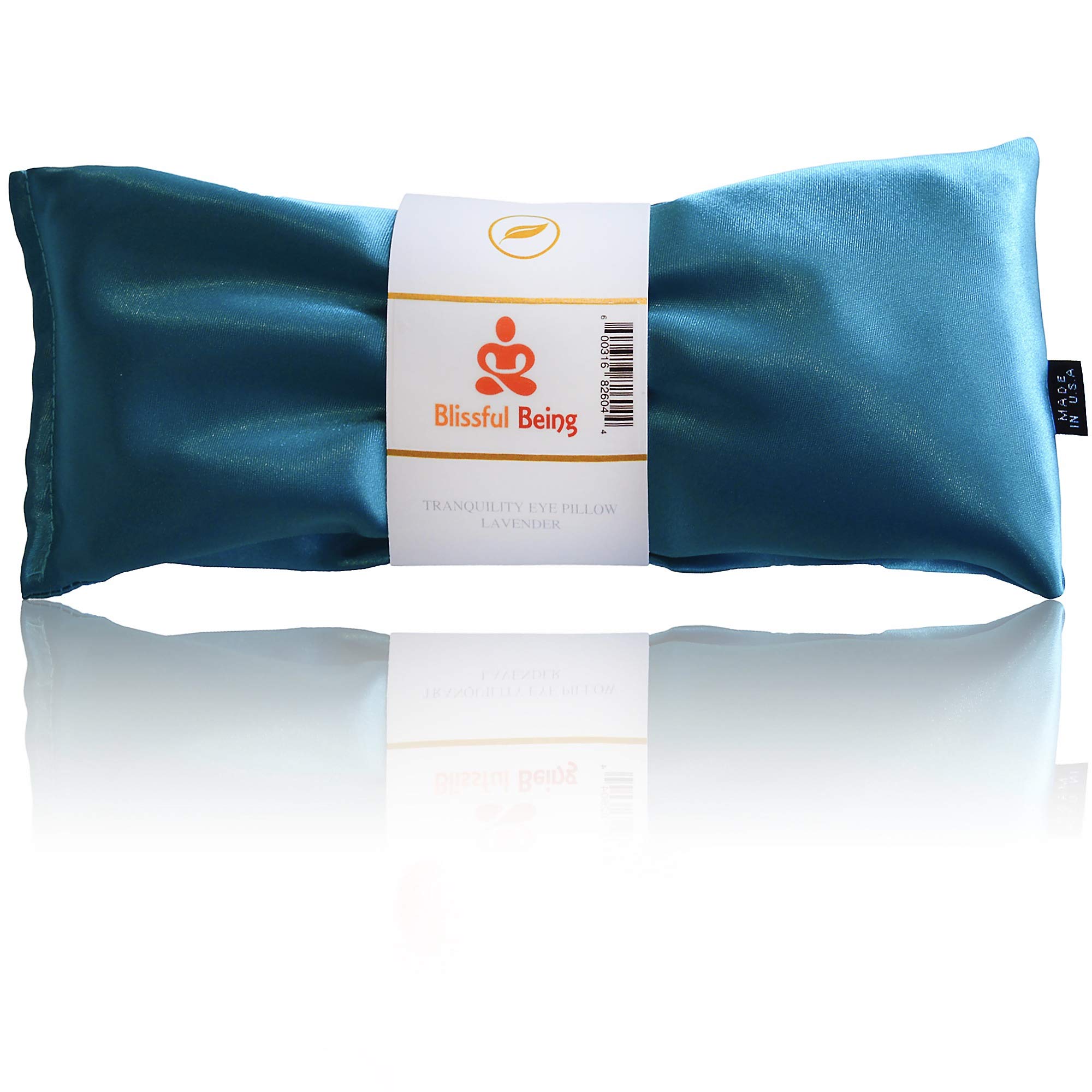 Photo 1 of Blissful Being Lavender Eye Pillow | Hot or Cold Weighted Satin Eye Mask Perfect for Sleeping, Yoga, Meditation | Gifts for Women, Birthday, Teachers | Natural Herbal Relaxation | Made in USA (Aqua)