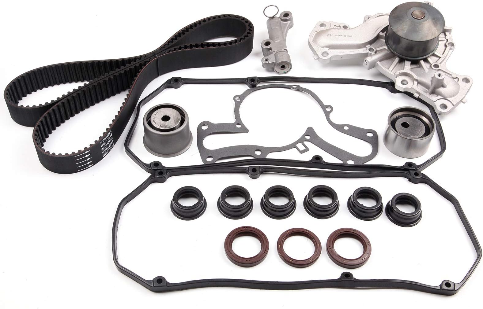 ANPART Timing Belt Kit Fit For 2001-2006 Mitsubishi Montero 2001-2002 Mitsubishi Montero Sport Timing Belt Water Pump Tensioner Gasket Set