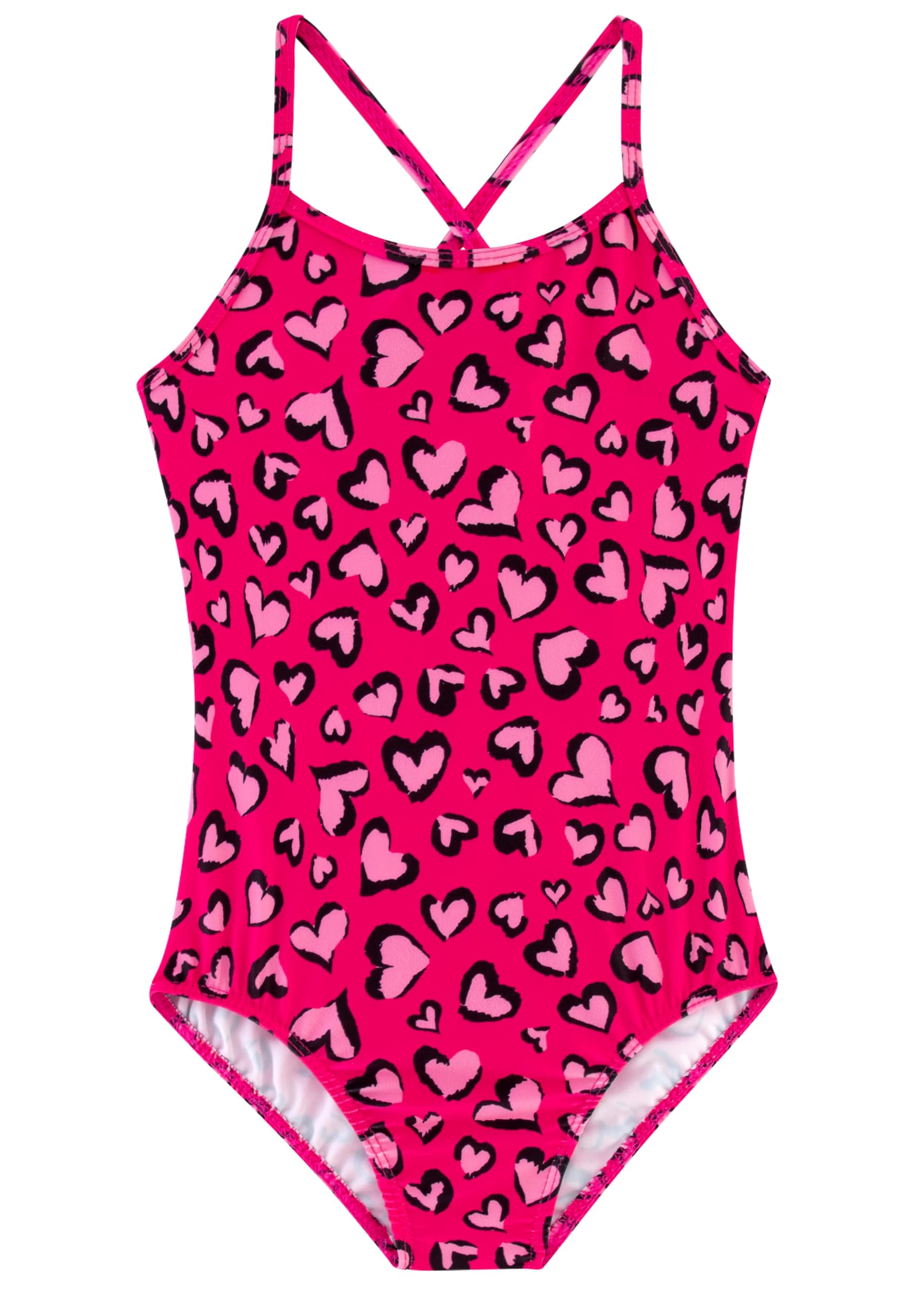 Photo 1 of Dolxico Girls Swimsuit Bathing Suit Cute Hotpink One Piece Swimsuits Beach Pool Girls Competition Swimsuits 7-8 Little Kids Swimwear Swimming Suit for Girls, Sweet Heart, Size 7