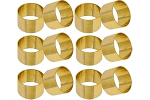 SKAVIJ Handmade Napkin Rings Set of 12 for Everyday Dining Table Decoration (Gold)