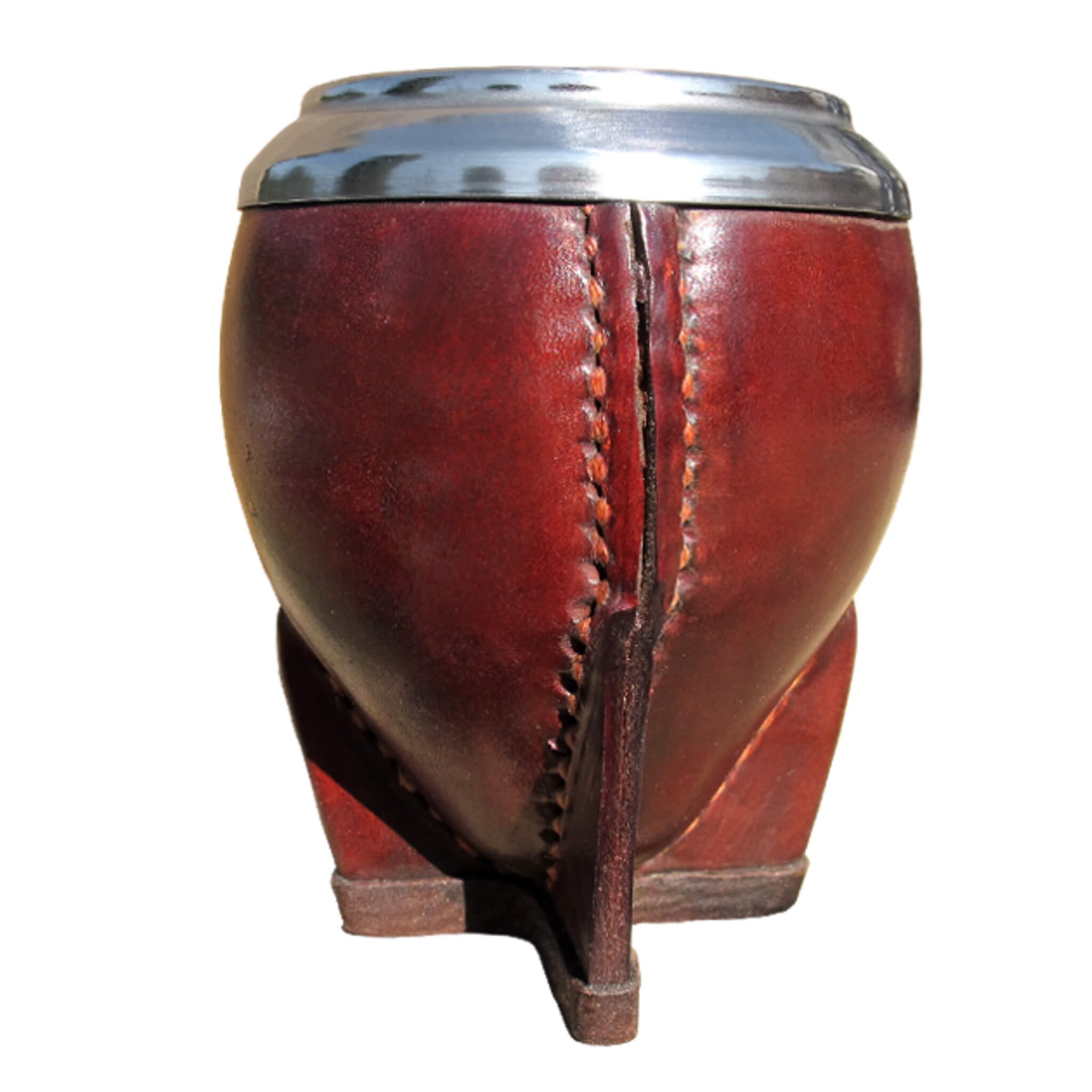 Luxury Natural Gourd Wrapped in Leather to Drink Yerba Mate - with Rim
