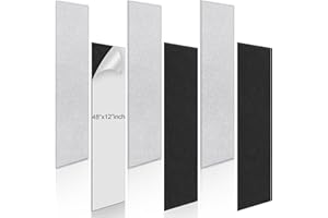 PROIJEUT Acoustic Panels 48“x12”inch Adhesive Soundproof Panels,Rectangular Acoustic Wall Panels Premium Acoustical Wall Panel Sound Proof Panels For Walls Studio Acoustic Treatment
