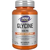 NOW Sports Glycine 1000 mg Vegetable Capsules, 100 Count