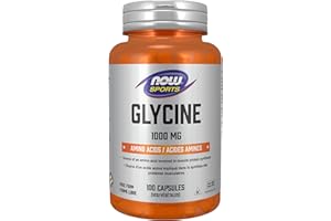 NOW Sports Glycine 1000 mg Vegetable Capsules, 100 Count