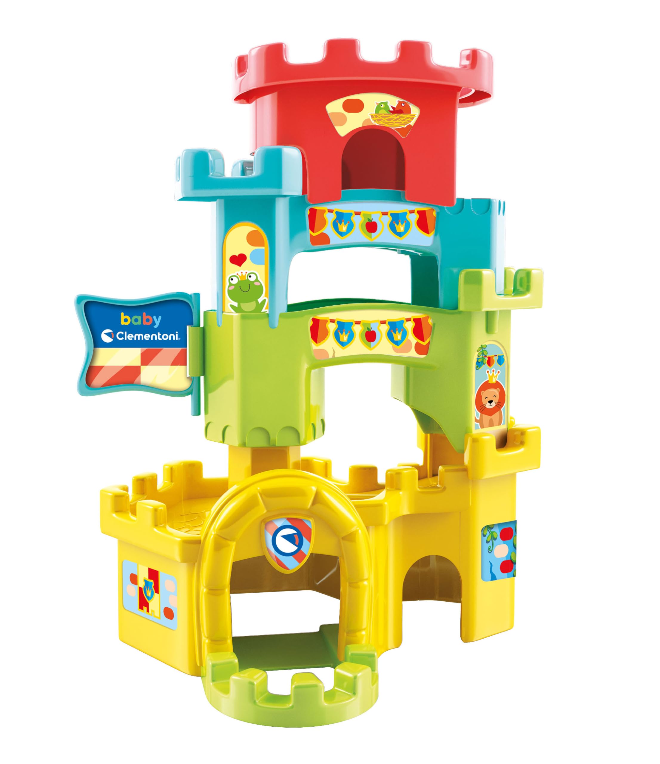 Clementoni- Baby Roll and Drop Fun Castle: Multi Colour Activity Toy for Infants, Develops Fine Motor Skills, Hand-Eye Coordination, and Cognitive Abilities (10+ Months)