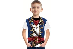 THE PIRATE KING Anime Pirate Captain T-Shirt Funny Cosplay Costume Knight Tee Crewneck Short Sleeve Casual Top Unisex