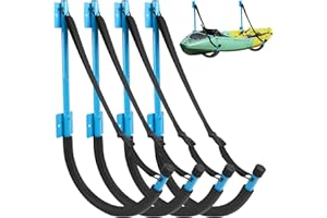 VEITHI Kayak Storage,Kayak Wall Mount,Heavy Duty Steel Kayak Storage Rack Holds Up to 100 LBS with EVA Protector for Hanging Bicycle Surfboard Snowboard(6 Color,2 Style)