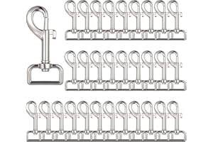 YUXIANLB 30 Pcs Heavy Duty Swivel Snap Hooks for Dog Leash, 3 Inch Flag Clasp Single Ended Clip Hooks, Multipurpose Bolt Snap for Keychain, Camera Strap, Pet Leash & Collar