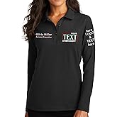 Custom Embroidered Long Sleeve Polo Shirt for Women Personalized Embroidery Text