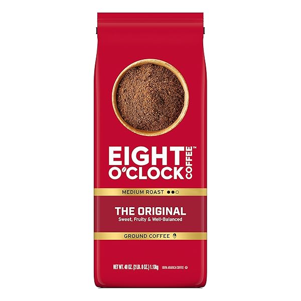 EIGHT O’CLOCK COFFEE THE ORIGINAL, 40 OUNCE (PACK OF 1) MEDIUM ROAST GROUND COFFEE 100% ARABICA, SWEET, FRUITY, WELL BALANCED