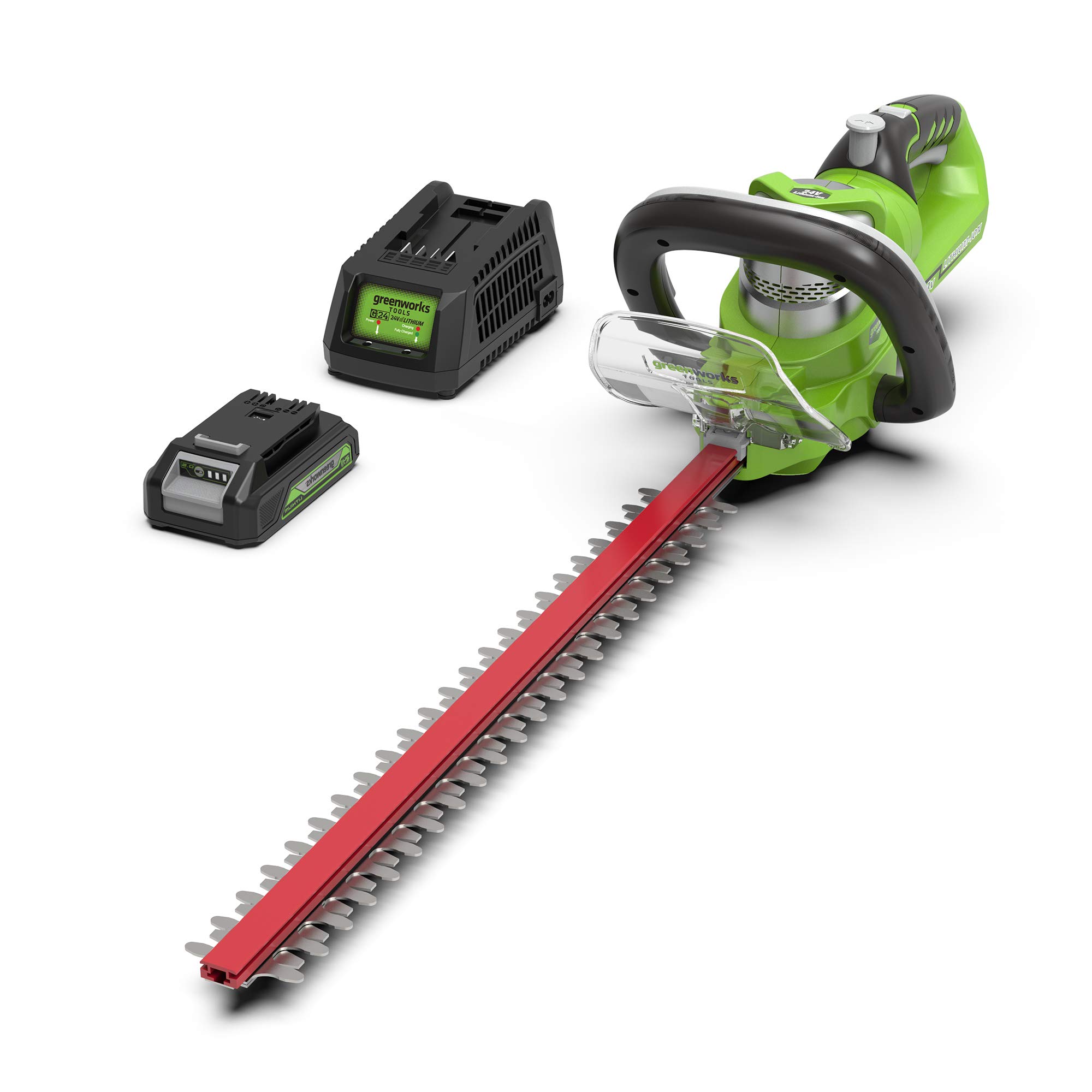 greenworks battery powered hedge trimmer