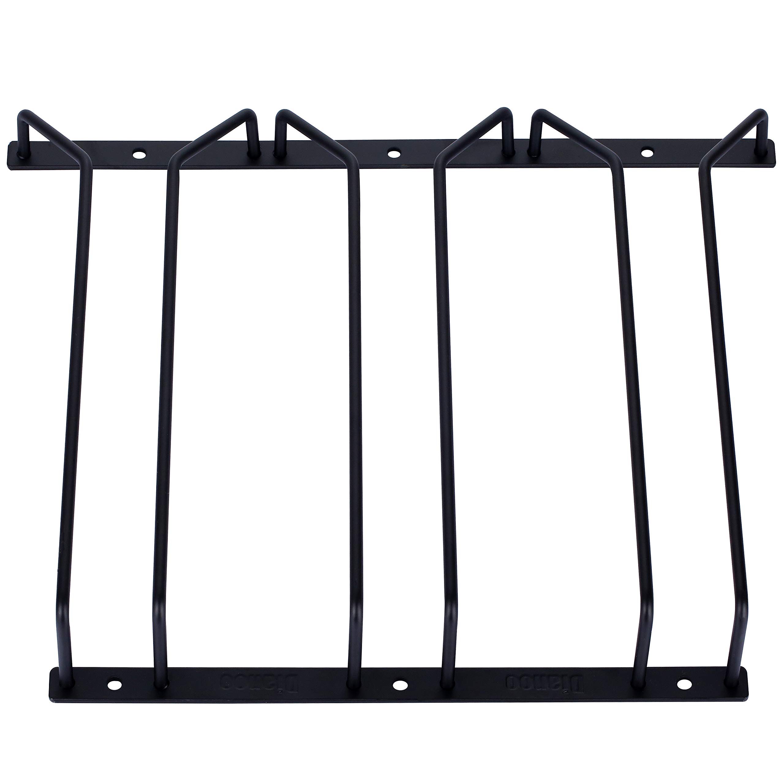 Dianoo Wine Glass Holder, Stemware Holder, Wine Rack Under Cabinet with Screw 27 cm, 3 Rows Black