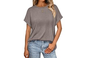 AUTOMET Women Tops Casual Basic T Shirts Loose Fit Crewneck Short Sleeve Summer Outfits