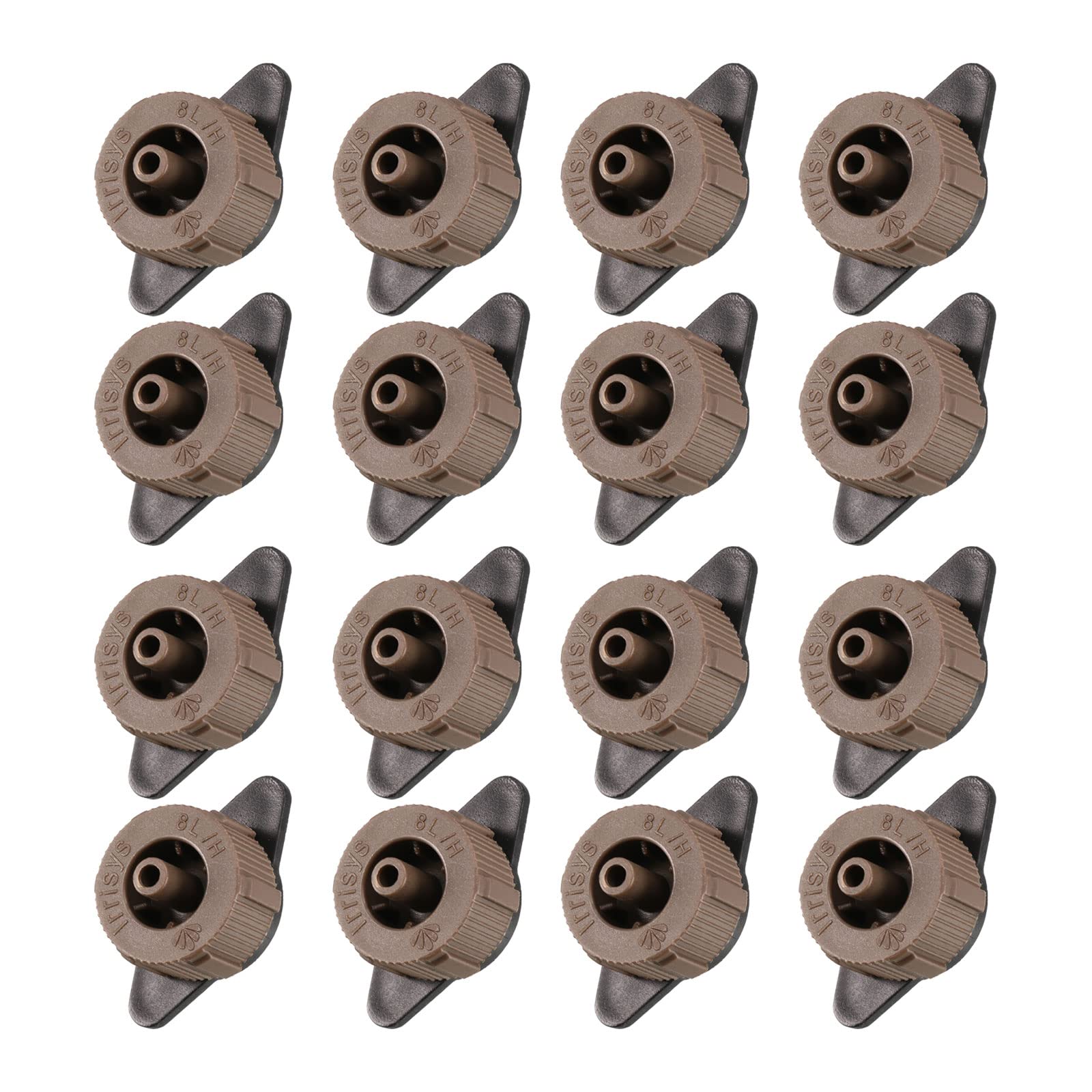 METALLIXITY Pressure Compensating Dripper, (2 Gallon Per Hour) 50Pcs, Plastic Irrigation Drip Emitters - for Watering Garden Lawn Plants, Black Brown