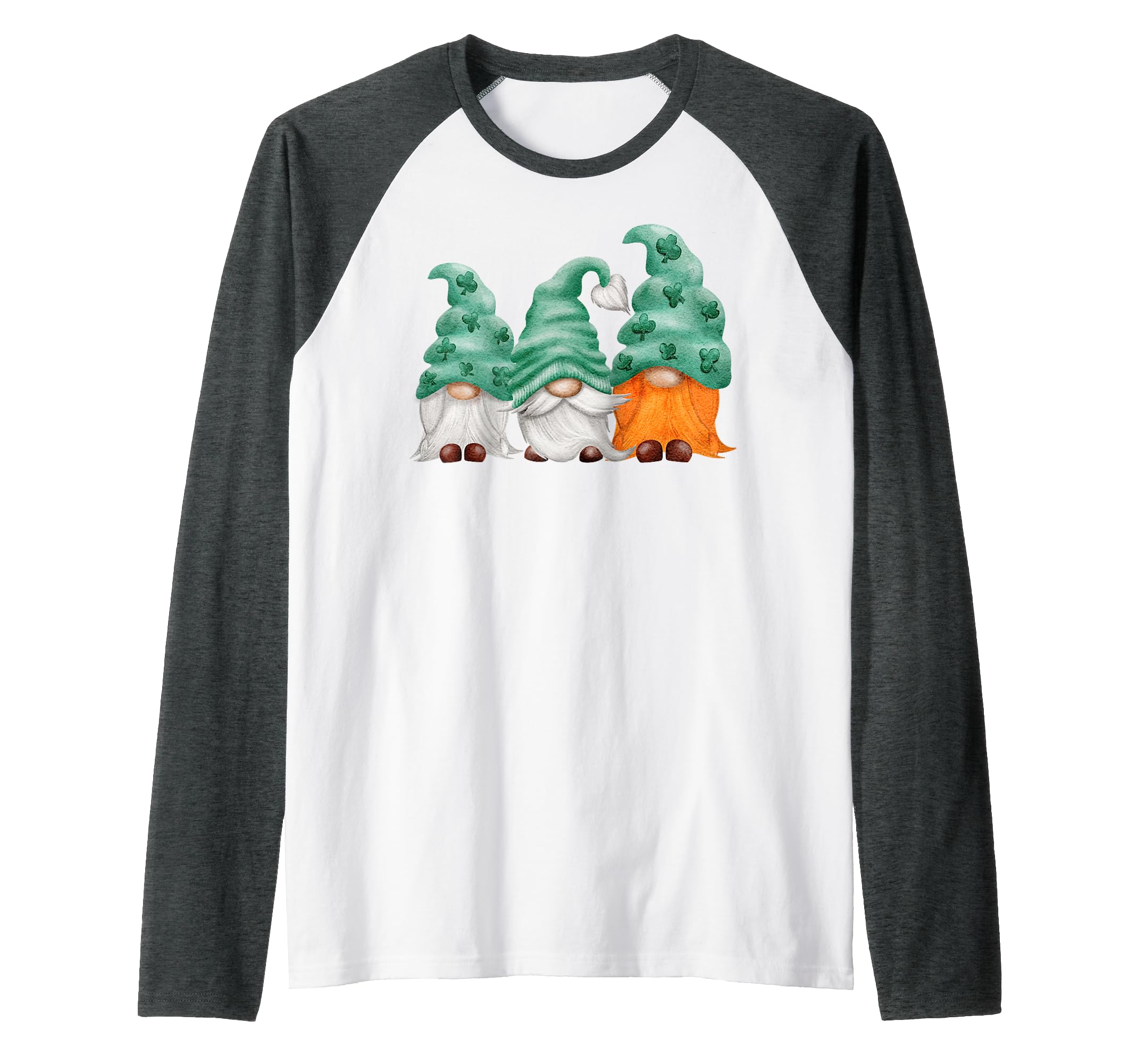 St Patricks Irish Gnome Raglan Baseball Tee
