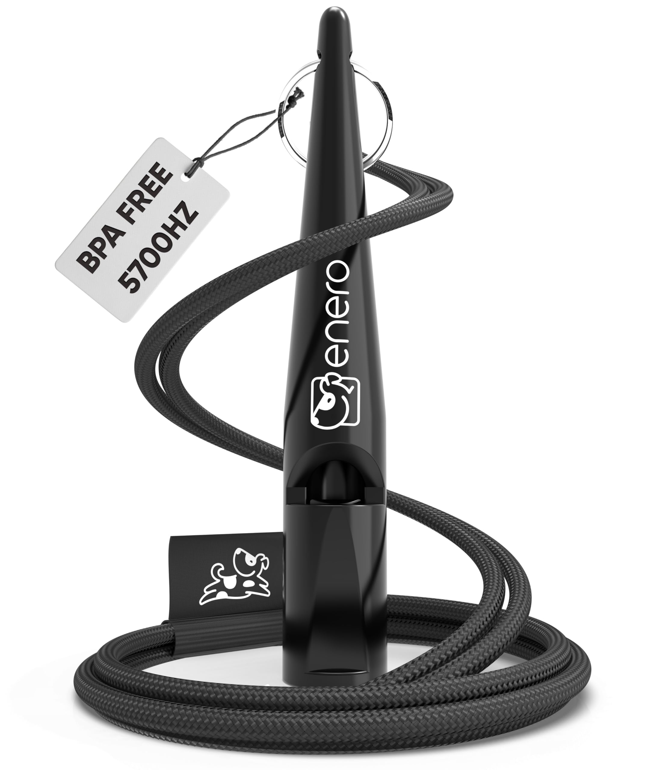 ENERO Dog Training Whistle with Lanyard - Dog Whistle with Loud, Clear Tone & Long-Range Sound - Perfect Long-Distance Recall Whistle for Most Breeds - Standardized frequency