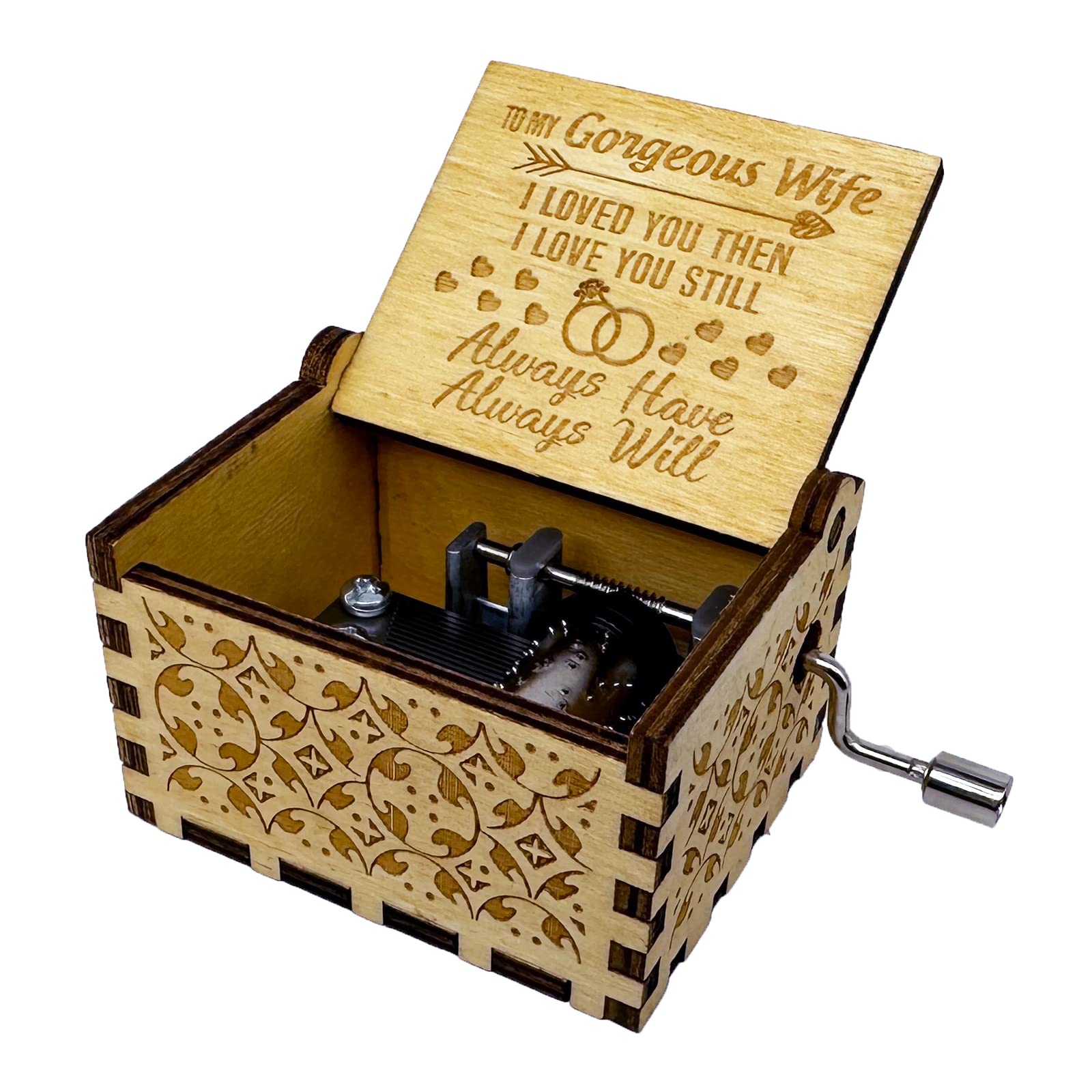 Youtang Gift for Her-You're my Sunshine Music Box, Engraved Wooden Musical Boxes for Loved One on Anniversary, Valentine's Day, Father's Day,Christmas,New Year,Birthday(From Husband to Wife)