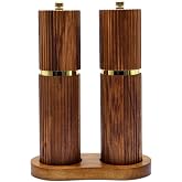 Amestar 8 Inch Wooden Salt and Pepper Grinder Set, Adjustable Coarseness, Acacia Wood Pepper Mill Manual, Salt and Pepper Sha