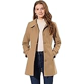 Allegra K Womens Peter Pan Collar Overcoat Fall Winter Dressy Single Breasted Long Coat