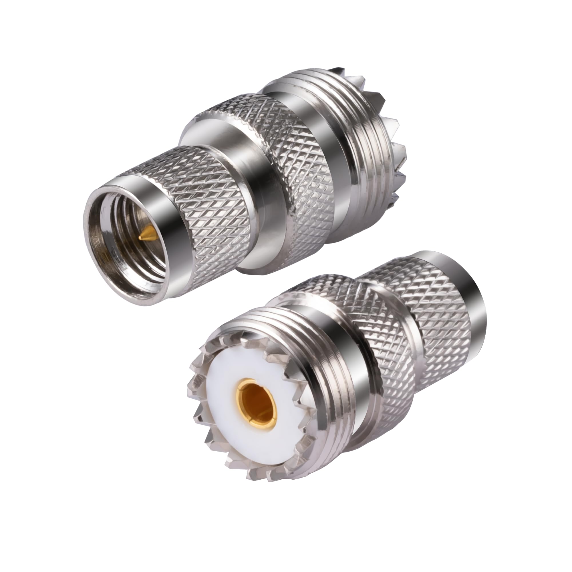 Vecys 2PCS UHF Adapters PL-259 UHF Male to SO-239 UHF Female Coax Cable Adapter for Ham Radio — image 1