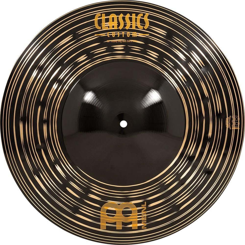 Meinl Cymbals Classics Custom Dark Big Bell Ride Heavy Cymbal 18 inch (Video) for Drum Set (45,72cm) B12 Bronze, Dark Finish, Made in Germany (CC18HBBDAR)