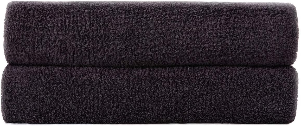 Simba&Coco 2-Piece Bath Towel Set for Bathroom 100% Ring Spun Cotton 600GSM Super Soft Highly Absorbent Extra Large Bath Towels 27x54 Inch (Black): Home & Kitchen
