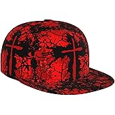 Jesus Cross Snapback Hat for Men Women,Unisex Hip Hop Baseball Cap Flat Bill Brim Hats