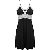 Ekouaer Sleepwear Womens Chemise Nightgown Full Slip Lace Lounge Dress