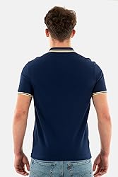 Fred Perry Men's Twin Tipped Shirt, French Navy/Ice