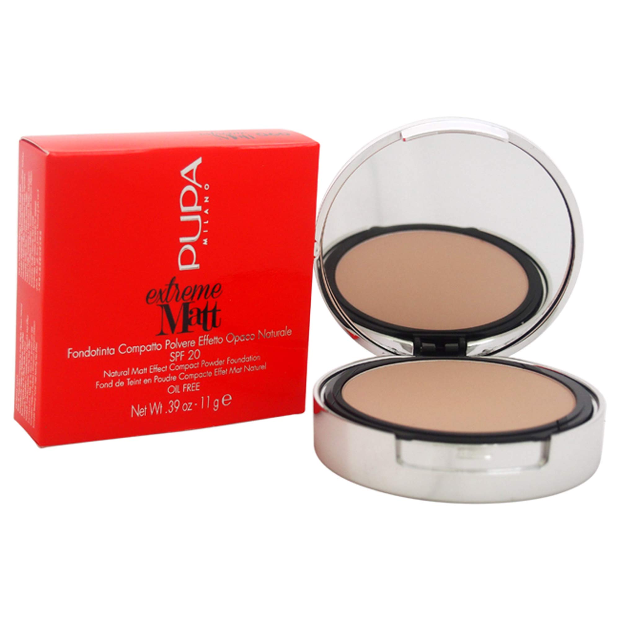 PUPA Milano Extreme Matt Compact Powder Foundation SPF 20-060 Golden Beige For Women 0.39 oz Powder