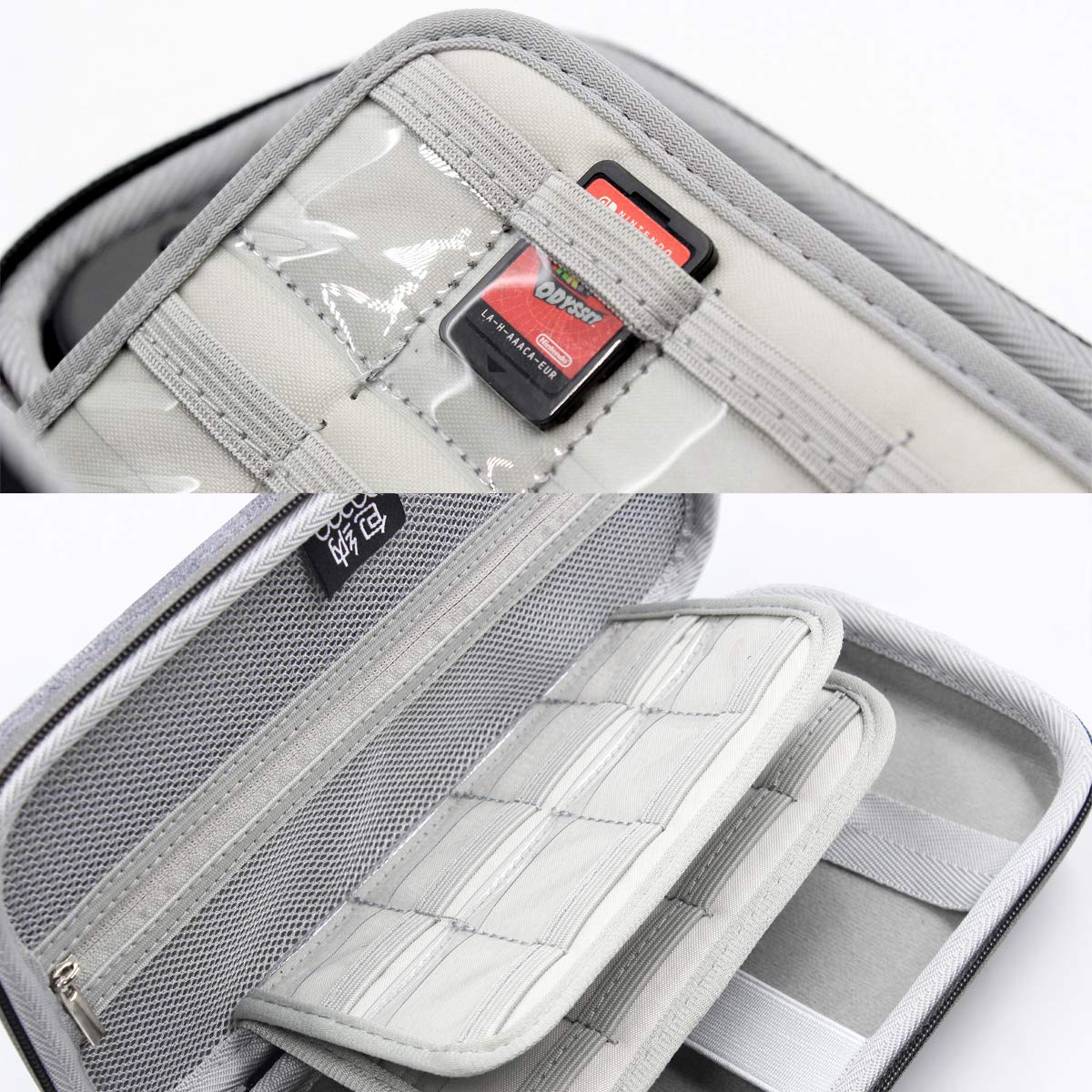 Carrying Case for Nintendo Switch, Boona Video Game Storage Bag Hard Shell Portable Travel Pouch for Nintendo Switch Accessories, Switch Controller, Joy-Con, Joy-Con Straps, Gaming Cards - Black