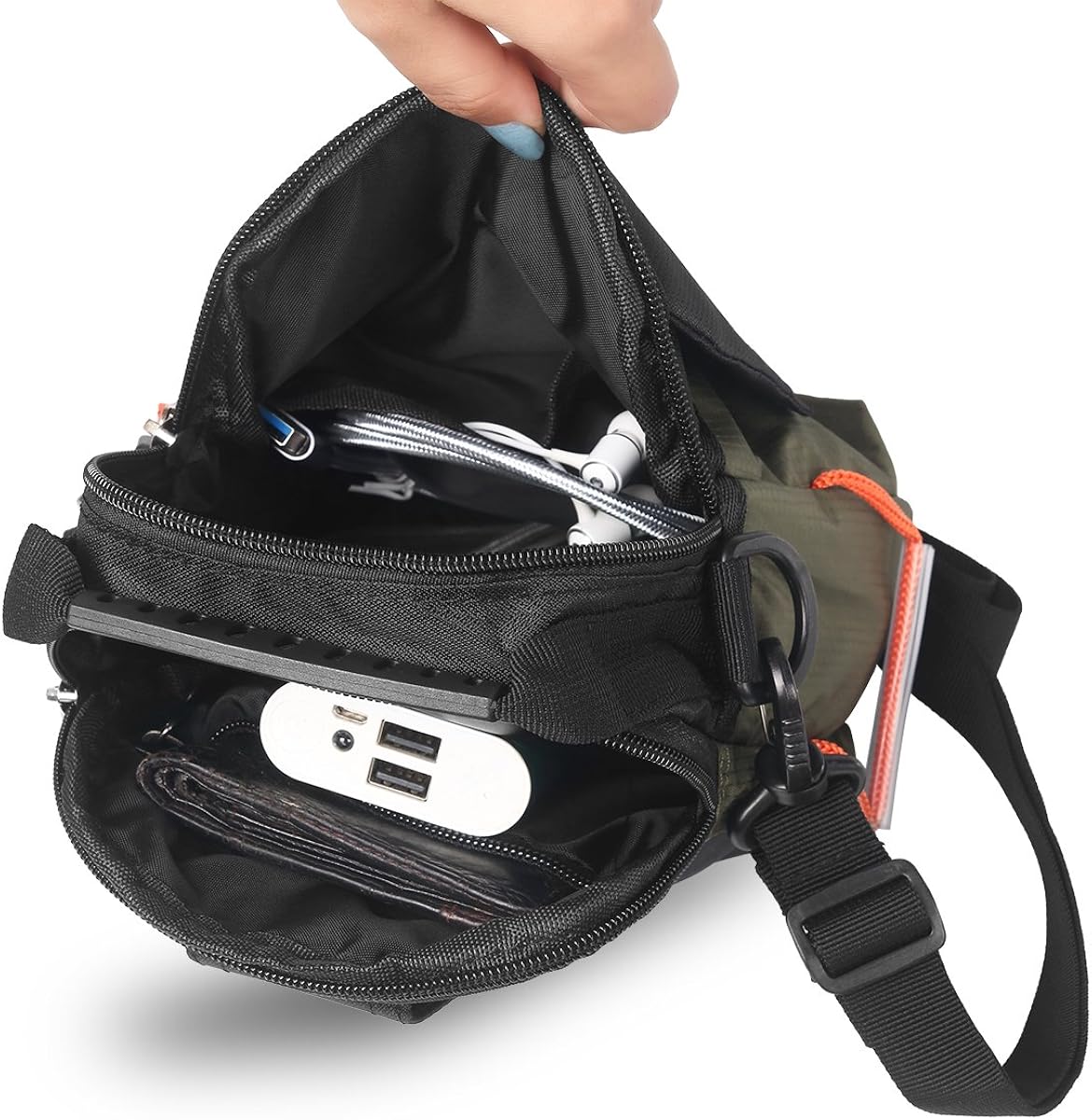 JAKAGO Women/Men Shoulder Bag Small Handbag Waterproof Waist bag Cellphone Pouch with Shoulder Strap for Sports Hiking Camping Outdoor Climbing Travel (Green,S) - Image 5
