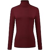 Urban CoCo Women's Long Sleeve Turtleneck Slim Fitted T Shirts Basic Stretch Tee Tops