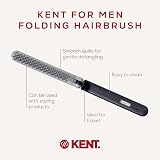 KENT for Men Pocket Folding Hair Brush Black Grey Ion Bristles Travel view 4