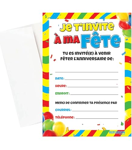 5 ou 12 cartes invitation anniversaire dragon chateau REF 373