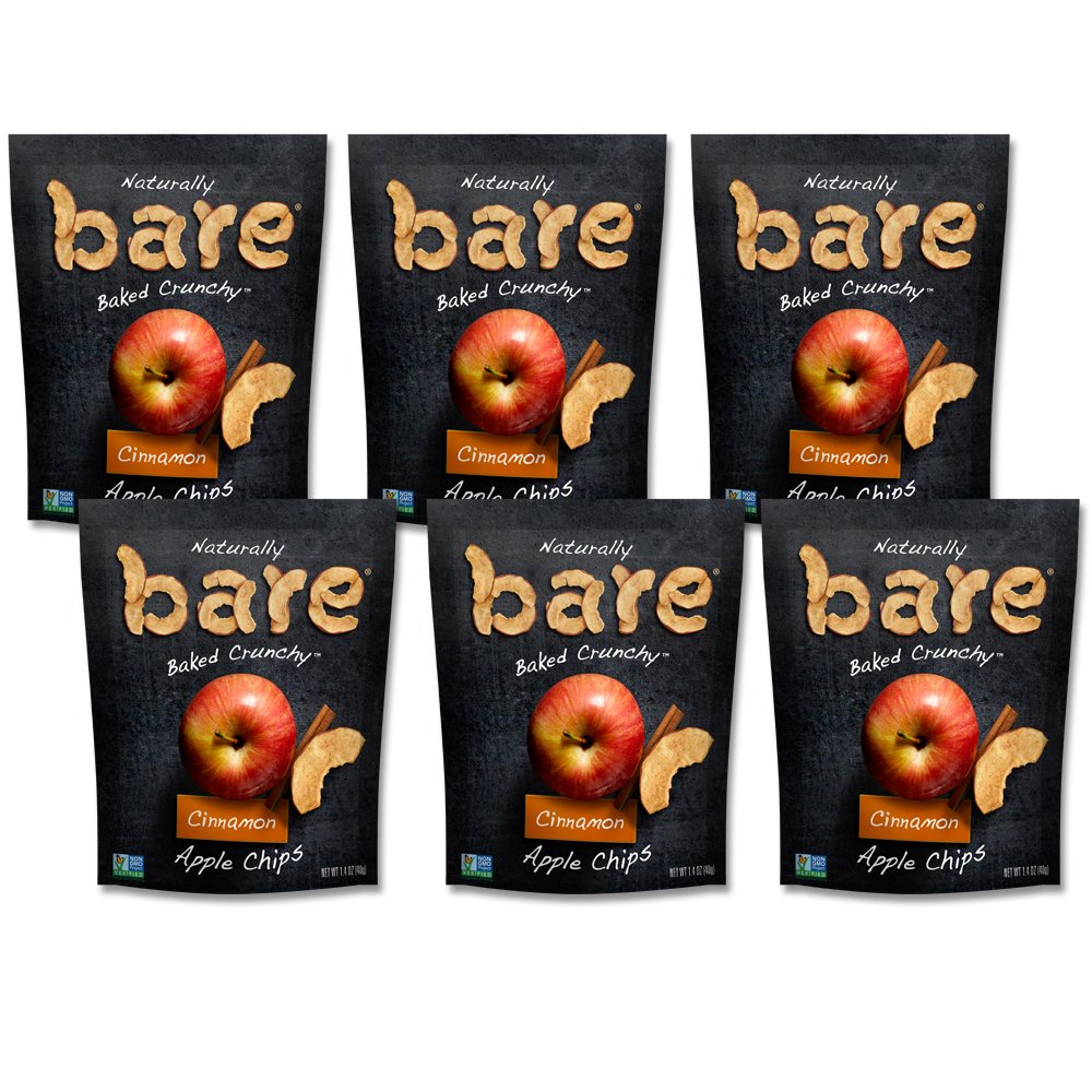 Bare Natural Apple Chips, Cinnamon, Gluten Free + Baked, Single Serve Bags
