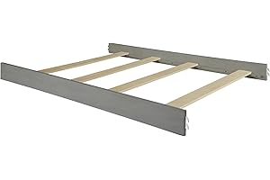 Evolur Universal Convertible Crib Wooden Full Size Bed Rail, Storm Grey