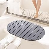 Asou Stone Bath Mat Bathtub Mat Foldable Diatomaceous Earth Bath Mat Anti-Skid Absorbent Quick Drying Floor Mat for Bathtub Bathroom Kitchen