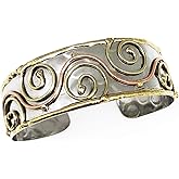 ANJU JEWELRY Janya Collection Narrow Mixed Metal Cuff Bracelet