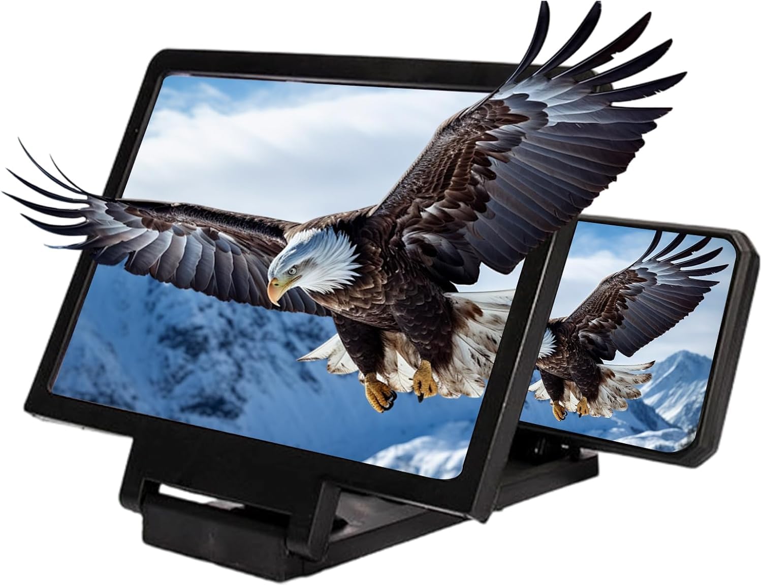 Photo 1 of 12-Inch HD Screen Magnifier, Foldable Phone Screen Enlarger for Movies, Videos, Gaming, Portable Phone Stand Amplifier (Black)