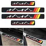 4PCS Carbon Fiber Style Door Sill Protector