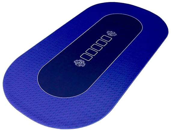 Profi Pokermatte blau in 90 x 180cm von Bullets Playing Cards für den eigenen Pokertisch - Deluxe Pokertuch – Pokerteppich – 