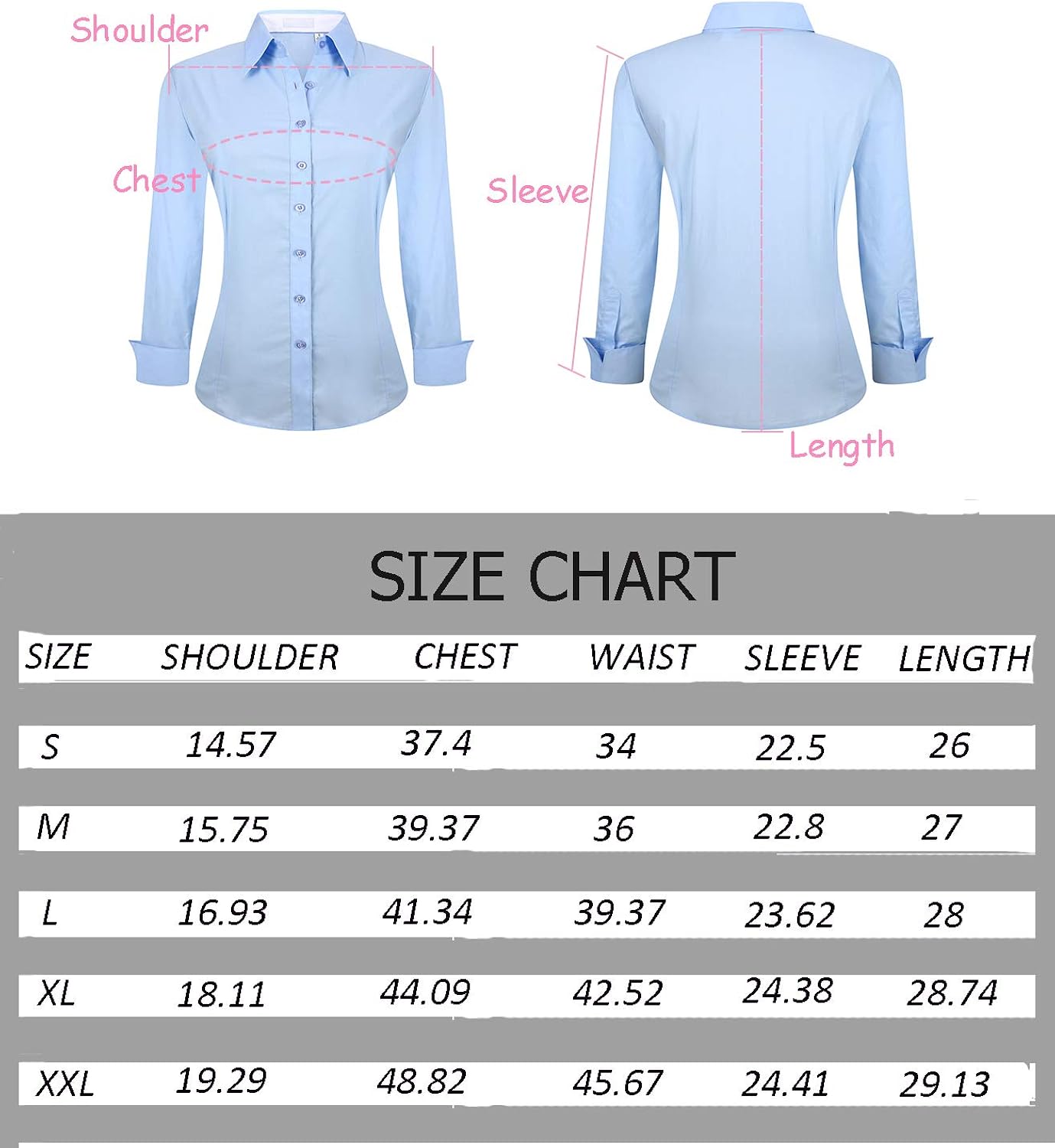 Esabel.C Womens Button Down Shirts Long Sleeve Regular Fit Cotton Stretch Work Blouse at  Women’s Clothing store