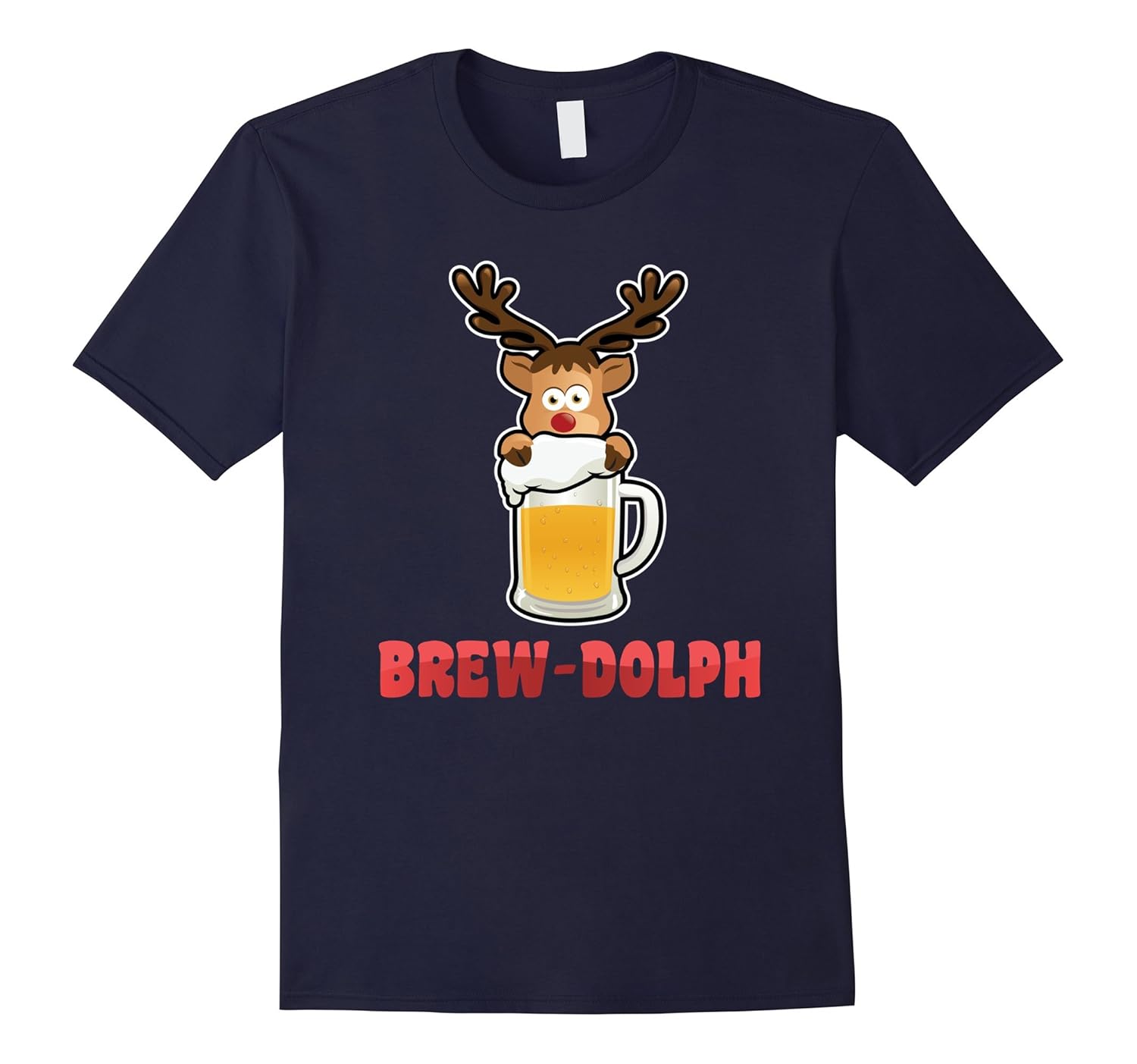 Funny Reindeer Beer Mug Antler Christmas Parody T-Shirt-ANZ