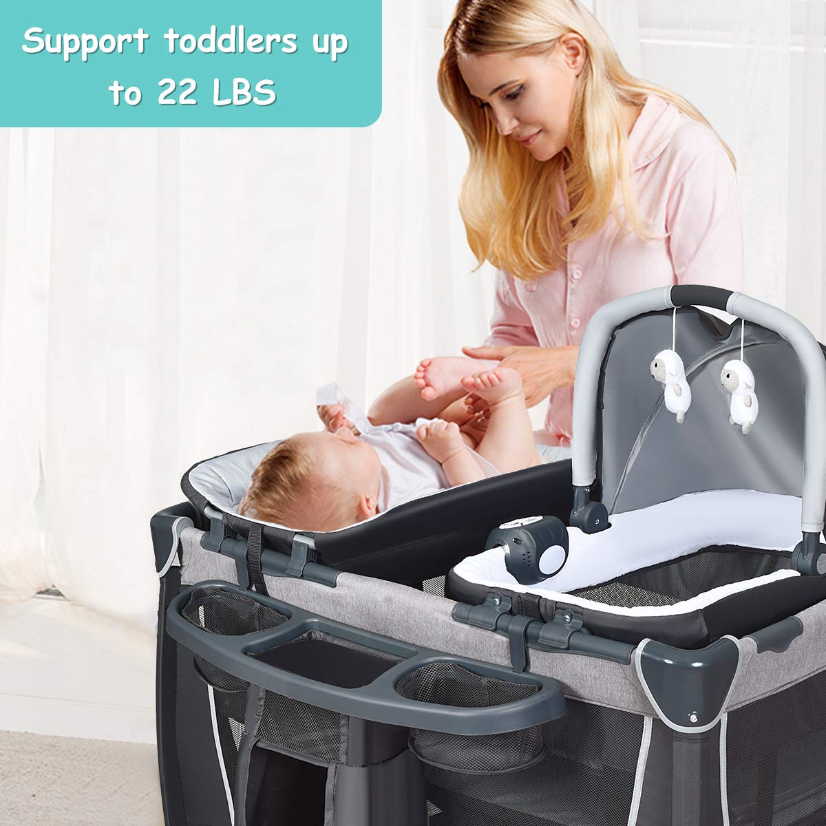 baby joy portable baby bed